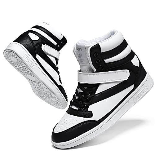 anck Sneaker Damen Keilabsatz Schuhe Sportschuhe Damen Hohe Mädchen Schuhe Weiss Weiße Schwarz Grün Turnschuhe Damen （36,Schwarz weiß） von anck