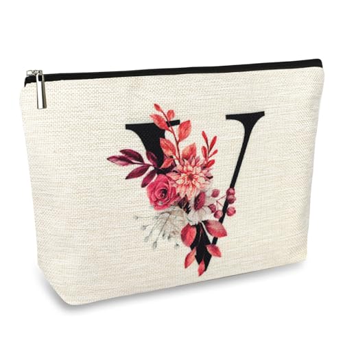 ancpeany A-Z Personalisierte Make-up-Tasche für Frauen Geschenke, Leinen Wasserdichte Kleine Reise Kosmetiktasche, 5740, modisch von ancpeany