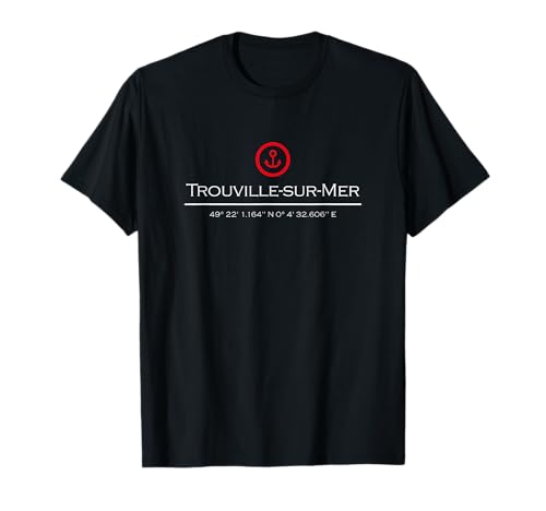 ancre vêtements Trouville-sur mer T-Shirt, Herren, Unisex-Erwachsene, Strandurlauber, Kurzarm, T-Shirt, Schwarz, S von ancre vêtements