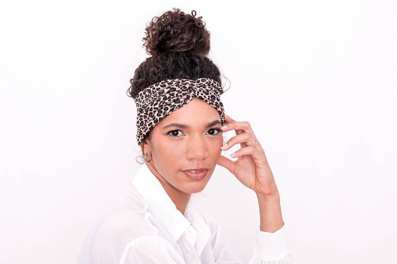 Haarband Basic Breit | Jerseystoff Leo-Look von andcosy