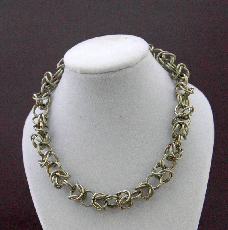 Chainmaille Armband, Silber Herren-Armband von andidanie