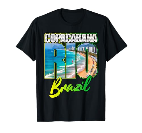 Praia Copacabana Rio de Janeiro Brasilien Damen Herren Sommer T-Shirt Praia Copacabana Rio de Janeiro Brasilien Damen Herren Sommer T-Shirt von andrea tristano