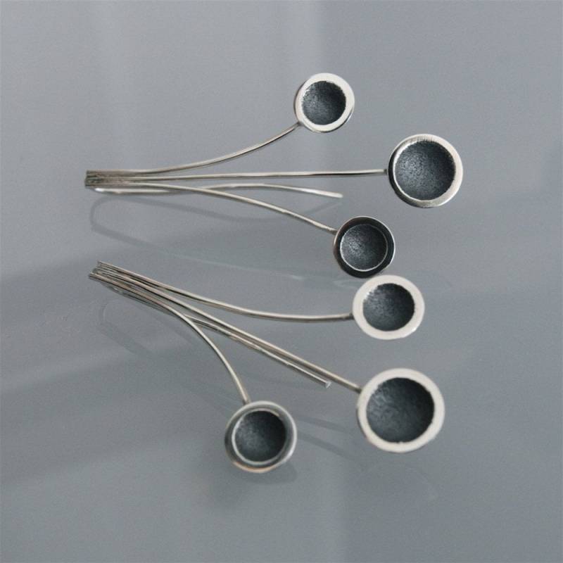 Ohrringe 3 Tassen Sterlingsilber Oxidiert von andreasschiffler