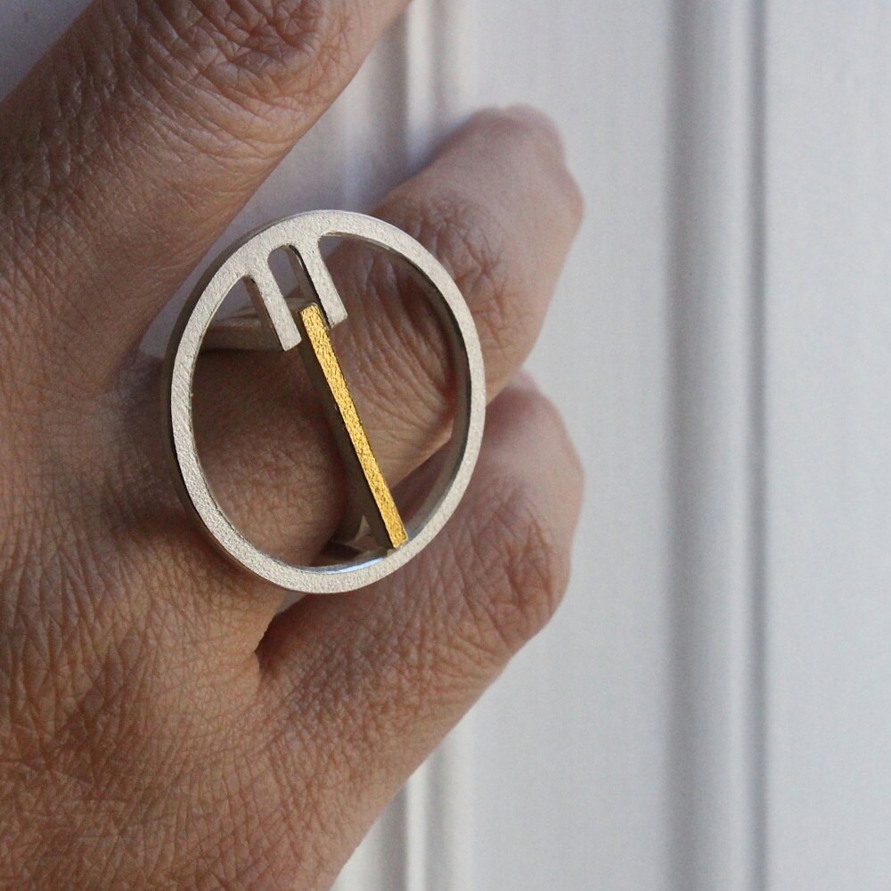 Ring Qt in Silber Mit 18Kt Gelbgold Ring Qt in Silber Mit 18Kt Gelbgold von andreasschiffler