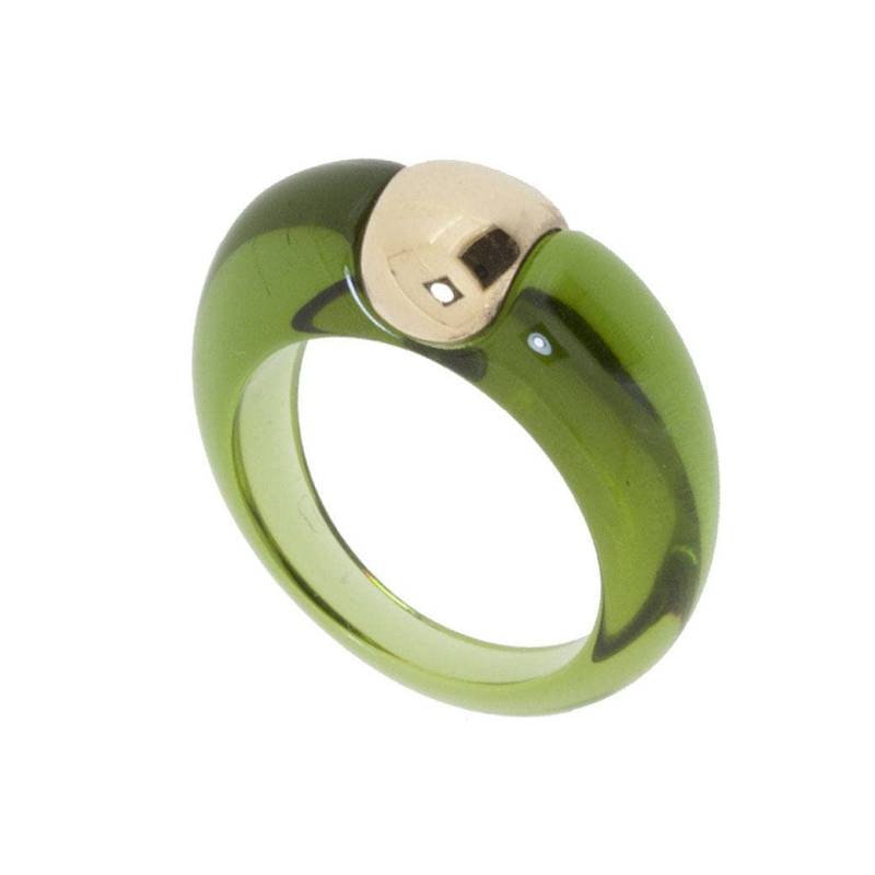 Ring Aus Gelbgold Und Khakifarbenem Harz von andrebenitah