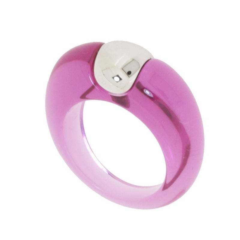 Ring Aus Weißgold Und Fuchsiafarbenem Harz Ring Aus Weißgold Und Fuchsiafarbenem Harz von andrebenitah