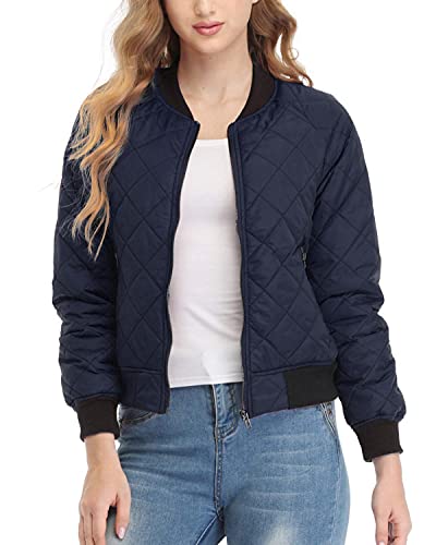 andy & natalie Damen Bomberjacke gesteppt Langarm Reißverschluss Raglanjacke Taschen - - 38 DE/40 DE/M von andy & natalie