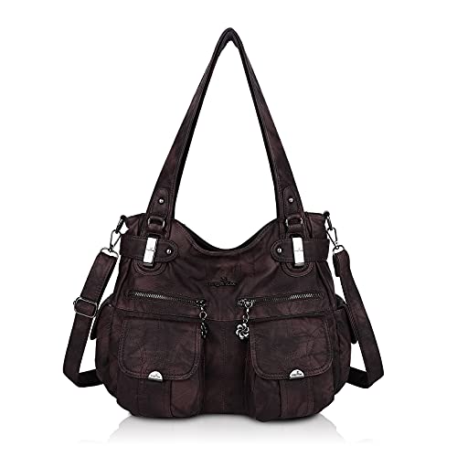 Angel Kiss Tasche Damen Handtasche weiches Leder Taschen Schultertasche Henkeltaschen Umhängetaschen Tragetasche Tote Shopper Groß Hobo Tasche Viele Fächer tolle Tasche für Frauen von Angel Kiss