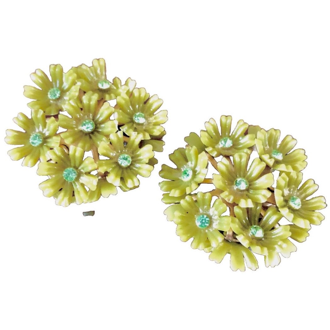 Avocado Grüne Statement Ohrclips Kunststoff Mit Blumen Und Straßsteine, Fabelhaftes Grünes Accessoire Im Retro Stil, Geschenk Für Sie Avocado Grüne Statement Ohrclips Kunststoff Mit Blumen Und Straßsteine, Fabelhaftes Grünes Accessoire Im Retro Stil, Geschenk Für Sie von angelinesattic