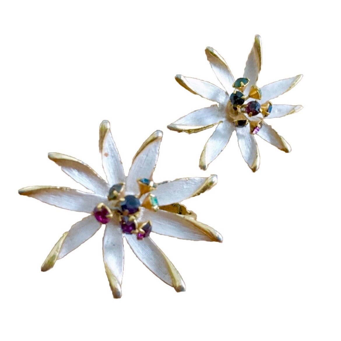 Park Lane Florale Strass Ohrclips 1950Er Jahre Hochzeitsschmuck von angelinesattic