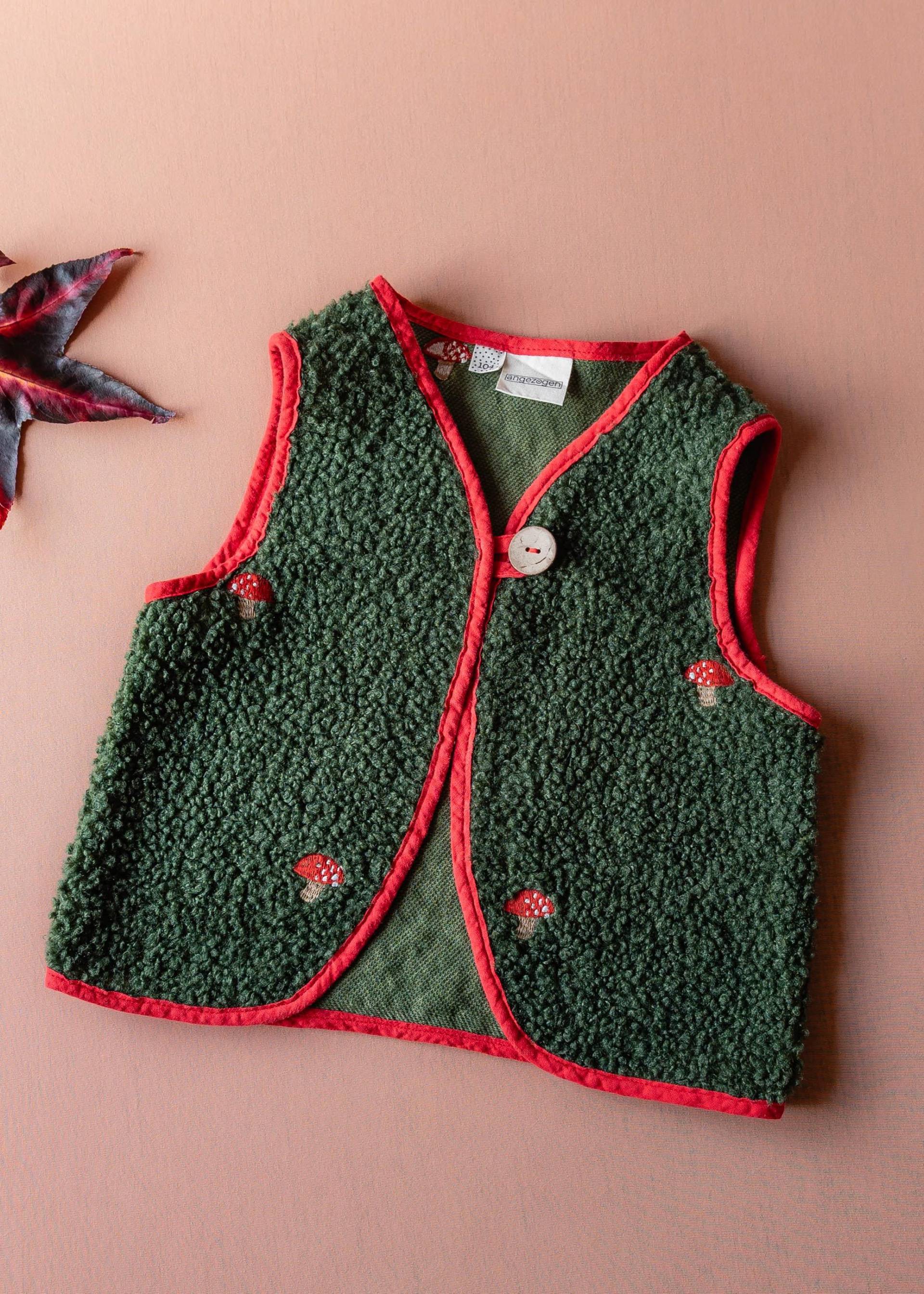 Kuschelige Teddyfleece-Weste Mit Pilz-Motiv - Handmade Für Kinder Junge Mädchen Unisex Genderneutral Herbst Winter Frühling von angezogenhandmade