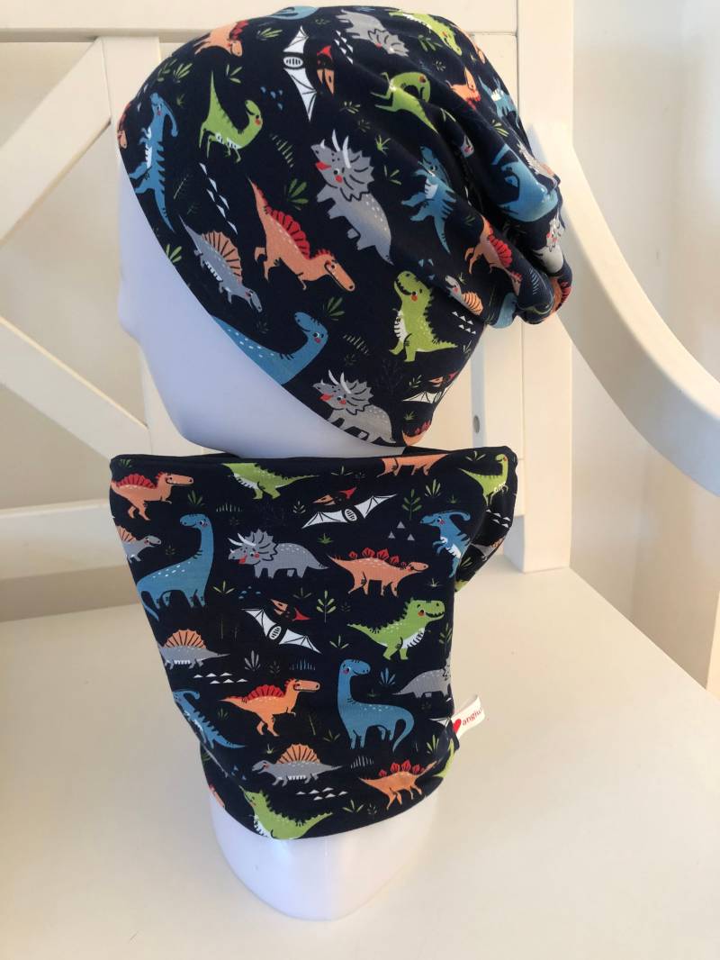 Set Beanie Loop Schal Mütze Kinder Jungen Gr. 44 - 56 Jungs Bagger Traktor Feuerwehr von angiwithlove