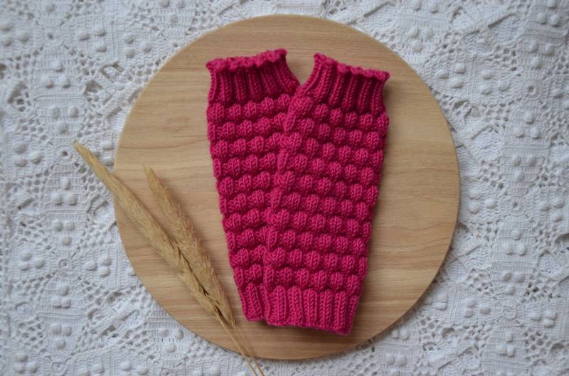 stulpen Aus Merinowolle | Pink stulpen Aus Merinowolle | Pink von anicatde