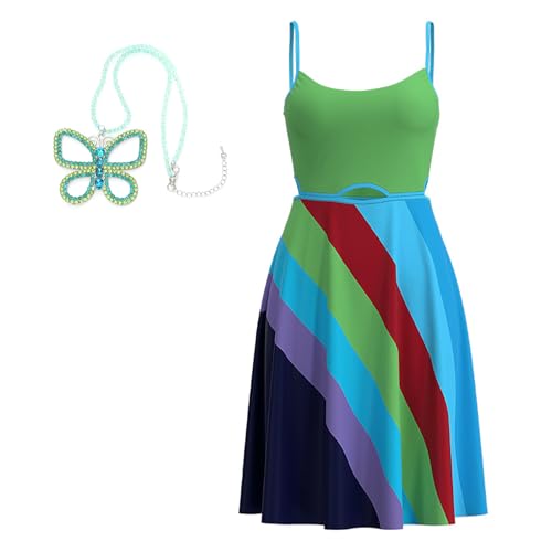 animacoser 13 Going On 30 Kleid mit Schmetterlingskette, Jenna Rink Tiger Mist Kleid, Sommer, rückenfrei, figurbetontes Kleid, grün, X-Large Plus animacoser 13 Going On 30 Kleid mit Schmetterlingskette, Jenna Rink Tiger Mist Kleid, Sommer, rückenfrei, figurbetontes Kleid, grün, X-Large Plus von animacoser