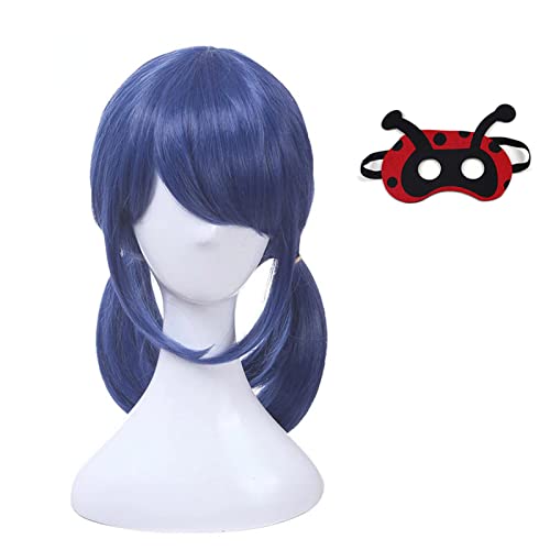 kostüm ladybug marienkäfer lady bug perücke damen maske zubehör erwachsene perrücke mit set blaue costume frauen käfer perücken Halloween fasching Karneval von animacoser