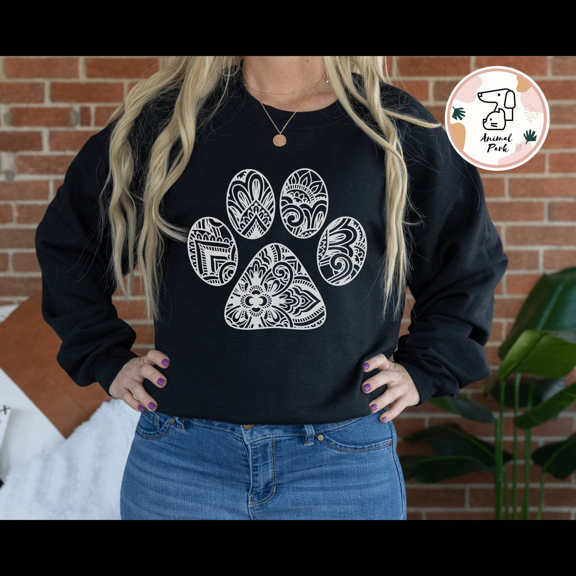 Pfote Mandala, Hundeliebhaber, Pfoten Shirts Für Mädchen, Meditation, Zen, Spirituelles T-Shirt, Namaste, Inspirational, Motivation Unisex Fleece von animalparkco