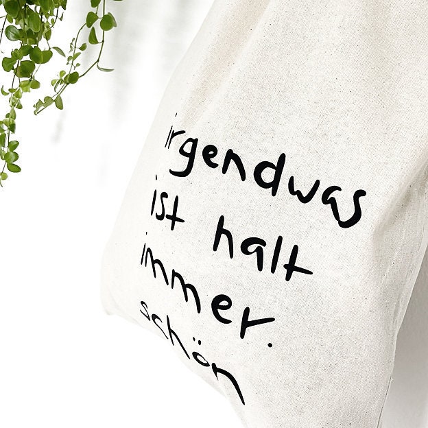 Irgendwas Ist Halt Immer. I Tragetasche Stofftasche Baumwolltasche Jutebeutel Shopper Einkaufstasche von anitaliebt