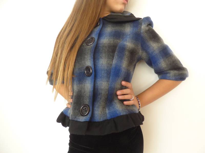 Mantel - Jacke Kann Kurz Oder Lang Sein Mit Reißverschluss Aus Wolltextilien von anitedesign