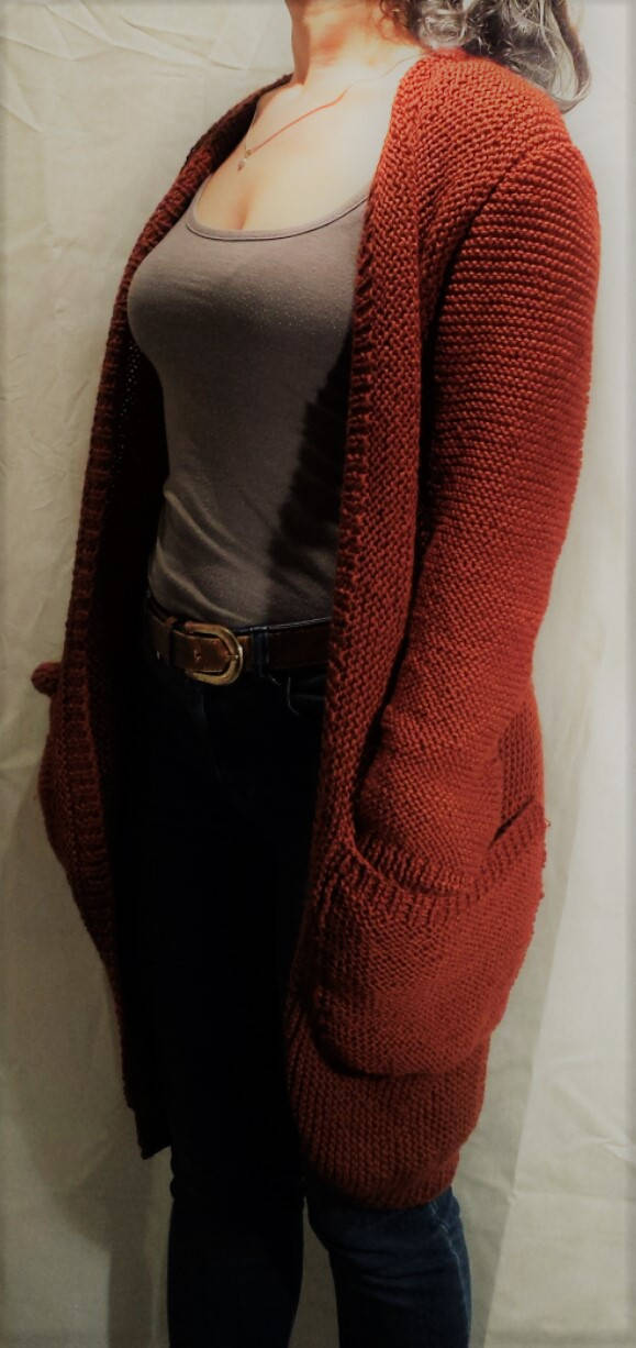 Lange Strickjacke/Lange Ärmel Hand Gestrickten Pullover Mit Taschen Stricken von ankapower