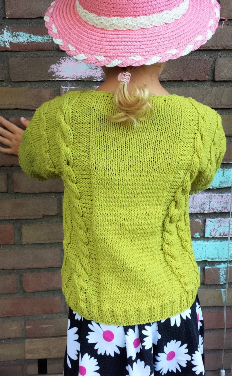 Strickpullover Mit Knöpfen, Handgestrickt Grün Kinder Strickjacke, Mädchen Pullover, Pullover Muster von ankapower