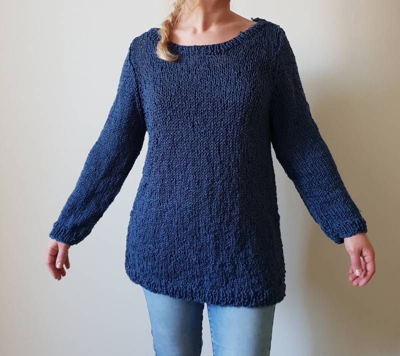 Von Hand Gestrickt, Wollpullover, Frauen Strickpullover, Blauer Pullover, Strickwaren Für Frauen, Handgemachte Pullover Handgestrickt von ankapower