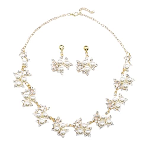 ankbrats Gold Perlenschmuck Set Damen, Hypoallergene Süßwasserperlen Anhänger Perlenohrstecker Halskette, Verstellbare Gold Perlenkette für Frauen Hochzeitsschmuck ankbrats Gold Perlenschmuck Set Damen, Hypoallergene Süßwasserperlen Anhänger Perlenohrstecker Halskette, Verstellbare Gold Perlenkette für Frauen Hochzeitsschmuck von ankbrats
