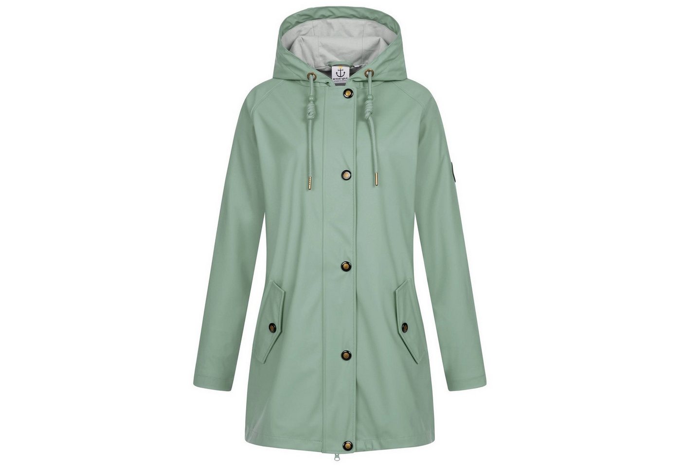 ankerglut Fleecejacke Ankerglut Himmel Damen Friesennerz Übergrößen Klassischer Friesennerz mit Jerseyfutter in großen Größen von ankerglut