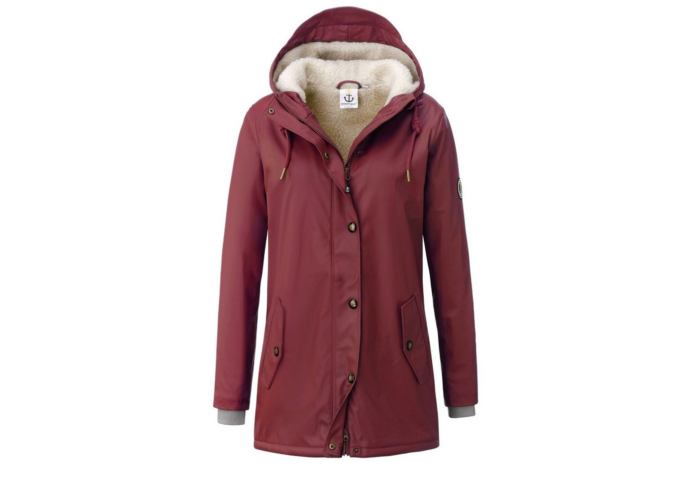 ankerglut Funktionsjacke Ankerglut Heldin Damen Winter Regenjacke Friesennerz große Größen Wasserdichter Winter-Regenmantel mit Teddyfleece-Futter von ankerglut