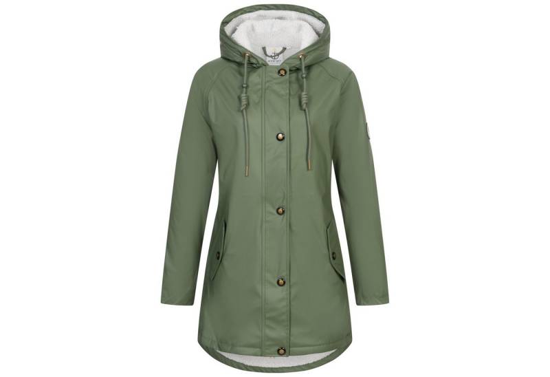 ankerglut Regenmantel Ankerglut Nebelhorn Damen Winter Friesennerz große Größen Wasserdichter Winter-Friesennerz mit Teddyfleece-Futter von ankerglut