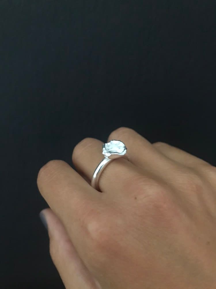 Handgemachte Kleine Blume Ring Größe 7, Ring, Sterling Silber Kunst Schmuck von anluz