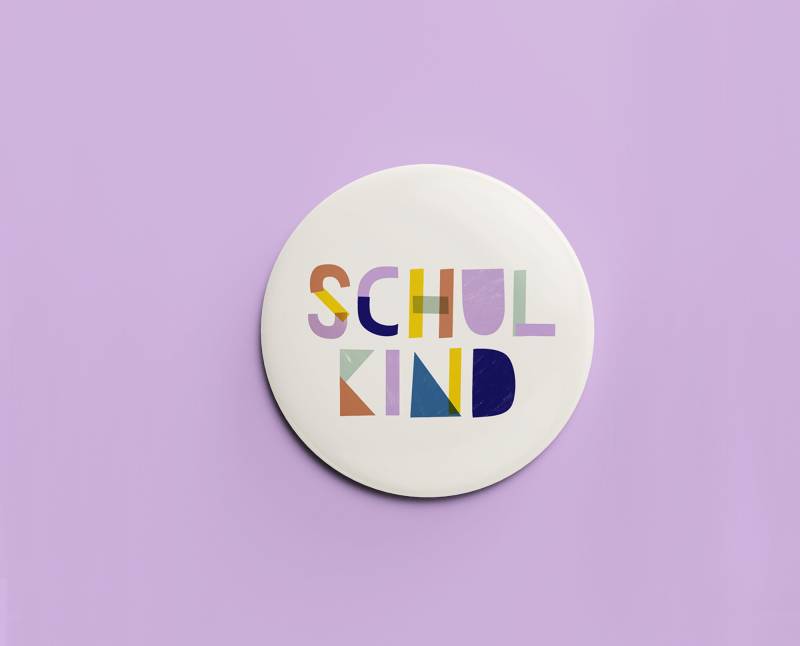 Button/Ansteckbutton Groß 54mm Einschulung Schulkind von annabeddig