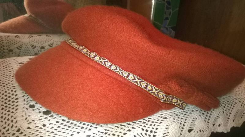 Cap, Farbe Orange Wolle Baskenmütze von annabeecharpe