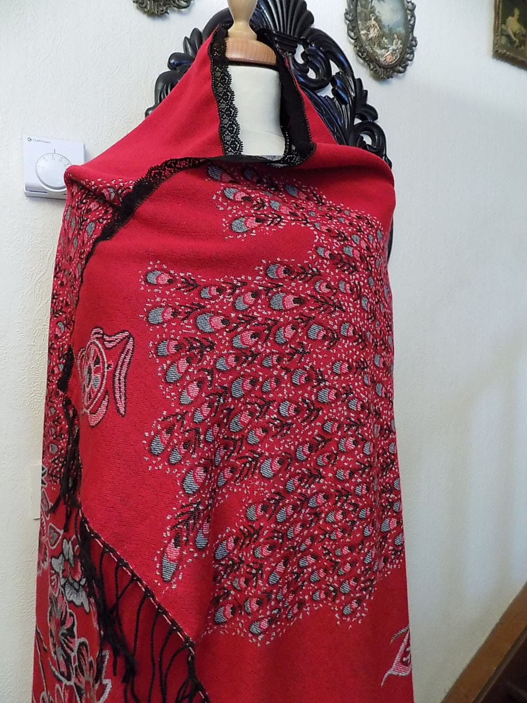 Großer Schal Aus Seide Und Baumwolle Print von annabeecharpe