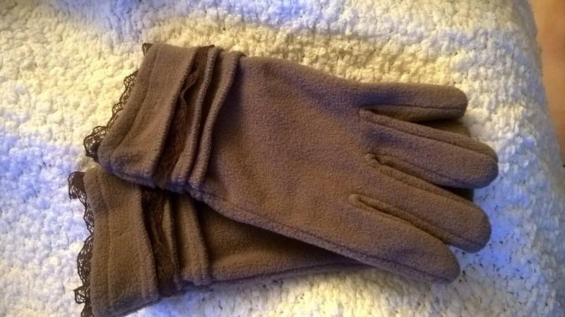 Handschuhe Aus Fleece-Material Und Brauner Spitze, Damenhandschuhe, Mädchenhandschuhe, Damengeschenk, Mädchengeschenk, Damenaccessoires von annabeecharpe