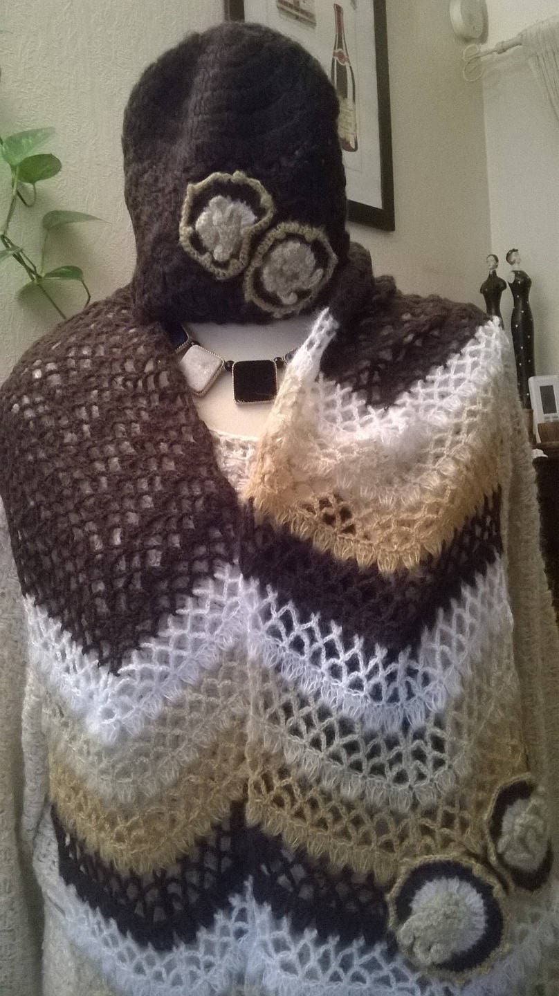 Set Schalmütze, Mohair Und Acryl, Handgemacht, Häkeln, Mehrere Farben, Geschenk Frau, Mädchen, Accessoire Mädchen von annabeecharpe