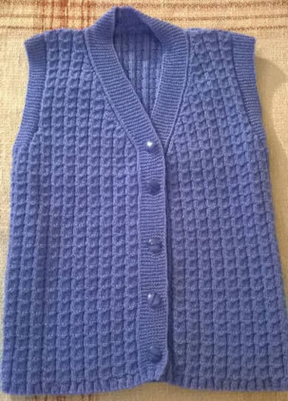 Made Hand, Ärmellos, Blaue Weste, Damen Strickjacke, Mädchen, Geschenk Weibliche Kleidung, Kleidung Mädchen Gründe Verdreht von annabefaitmain