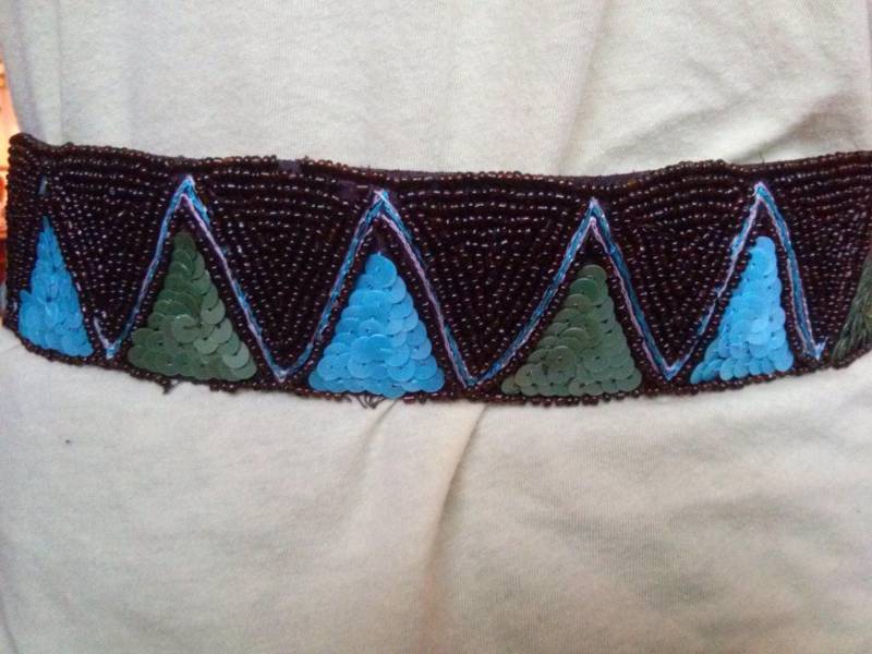 Gürtel in Blue Suede Und Hand, Frau, Mädchen Genäht Perlen, Frau Zubehör, Zubehör Geschenk Tochter Geschenk von annabesac