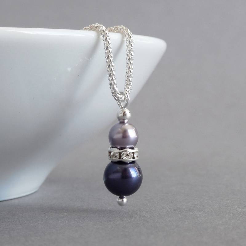 Dunkellila Perlenkette - Aubergine Brautparty Geschenke Dusty Purple Brautjungfern Schmuck Und Flieder Hochzeit Anhänger Für Frauen Dunkellila Perlenkette - Aubergine Brautparty Geschenke Dusty Purple Brautjungfern Schmuck Und Flieder Hochzeit Anhänger Für Frauen von annakingjewellery