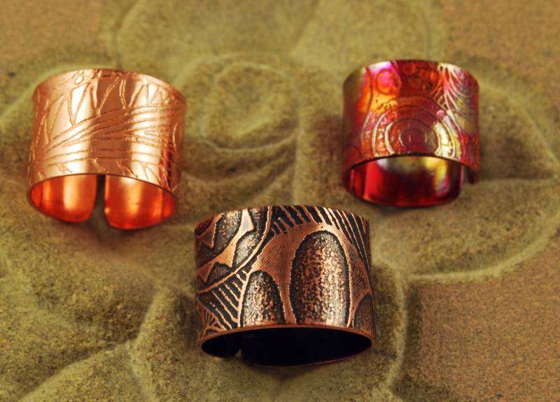 Geätzte Kupfer Muster Ring - Einstellbare Größe Geätzte Kupfer Muster Ring - Einstellbare Größe von annamcdade
