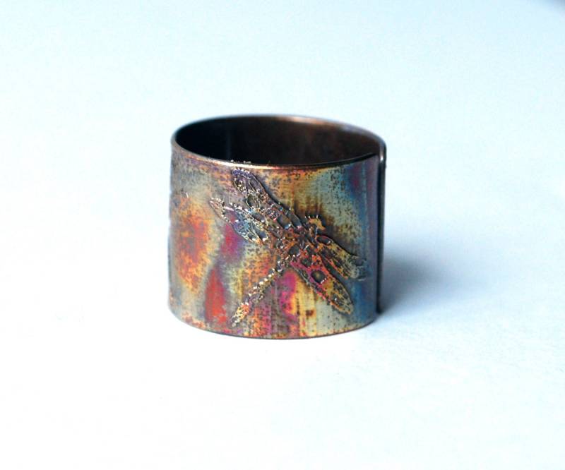 Geätzter Kupfer Libellenring - Einstellbare Größe Geätzter Kupfer Libellenring - Einstellbare Größe von annamcdade