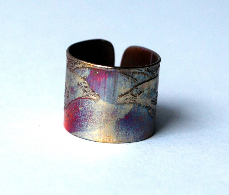Geätzter Kupfer Raben Ring - Einstellbare Größe Geätzter Kupfer Raben Ring - Einstellbare Größe von annamcdade