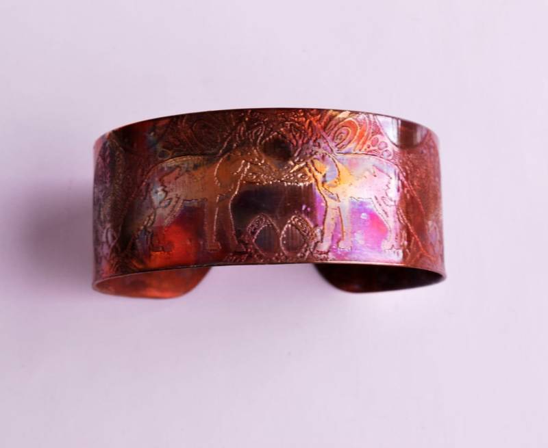 Geätztes Kupfer Armreif von annamcdade