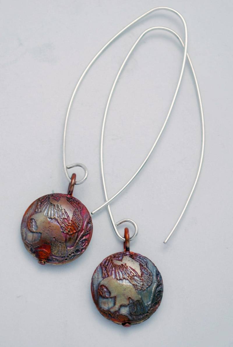 Kupfer Eule, Krähe Oder Vogel Auf Flügel Ohrringe Kupfer Eule, Krähe Oder Vogel Auf Flügel Ohrringe von annamcdade