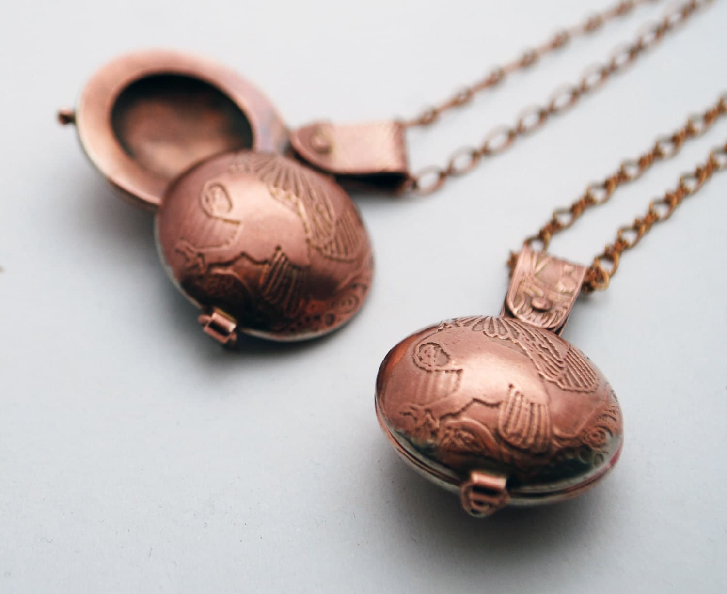 Kupfer Eule Locket - Geätzte Swivel Medaillon Kupfer Eule Locket - Geätzte Swivel Medaillon von annamcdade