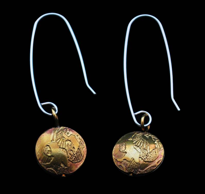 Messing Eule Tropfen Ohrringe von annamcdade