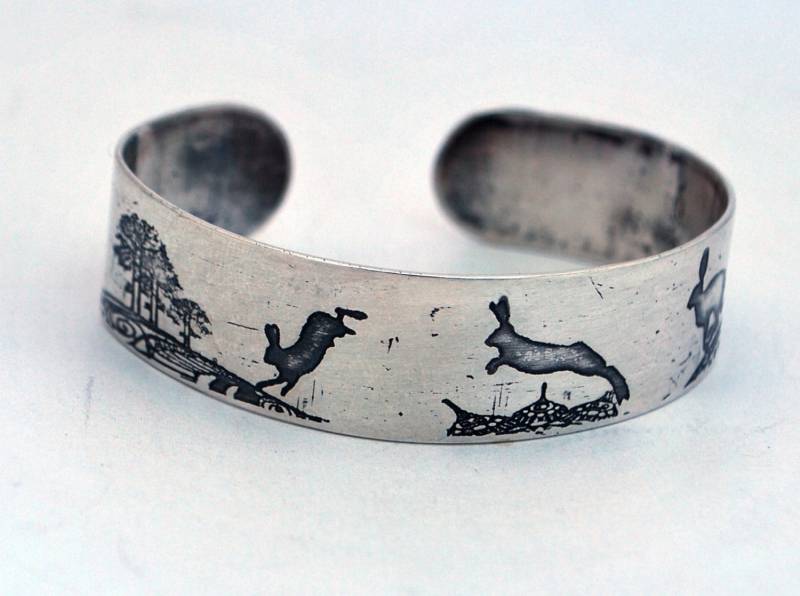 Schmaler Hasen-Armreif Aus Sterlingsilber, Hasen-Manschette Silber, Hasen-Armband Sterlingsilber Schmaler Hasen-Armreif Aus Sterlingsilber, Hasen-Manschette Silber, Hasen-Armband Sterlingsilber von annamcdade