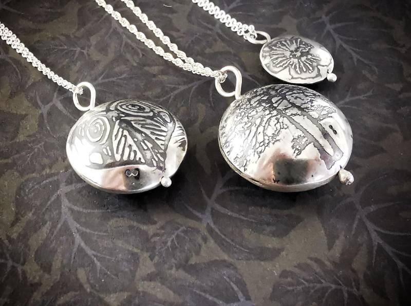 sterling Silber Blumenbaum Oder Herz Capsule Pendant sterling Silber Blumenbaum Oder Herz Capsule Pendant von annamcdade