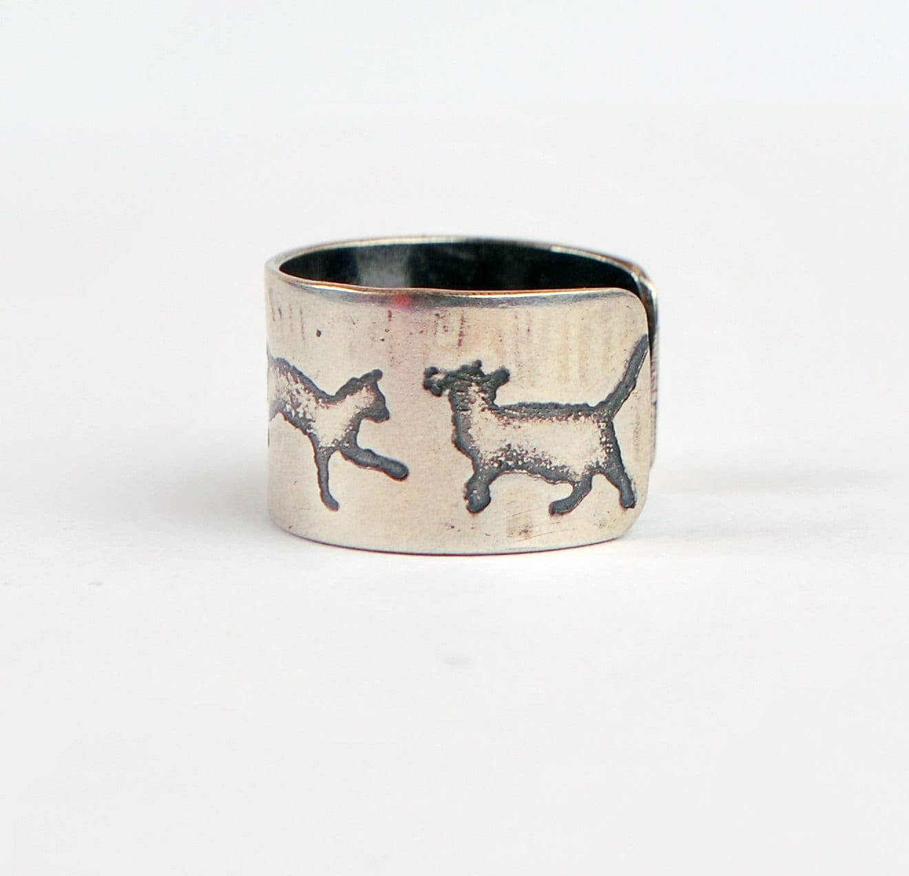 sterling Silber Cat Earcuff, Oxidierte Feline Geprägte Kätzchen Earcuff sterling Silber Cat Earcuff, Oxidierte Feline Geprägte Kätzchen Earcuff von annamcdade