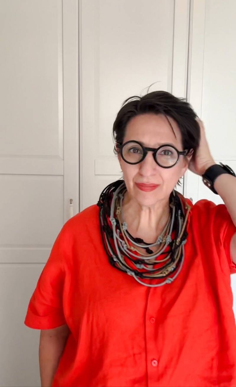 Schwarze Geflochtene Seil Halskette Multi-Strand Statement Schmuck von annaperevalov