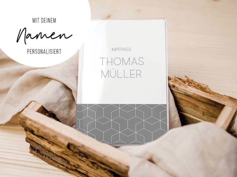 Impfpass Personalisiert Impfpasshülle Grau Erwachsene Kind Mann Schutzhülle Mit Namen Uh 0103 von annaundfelix